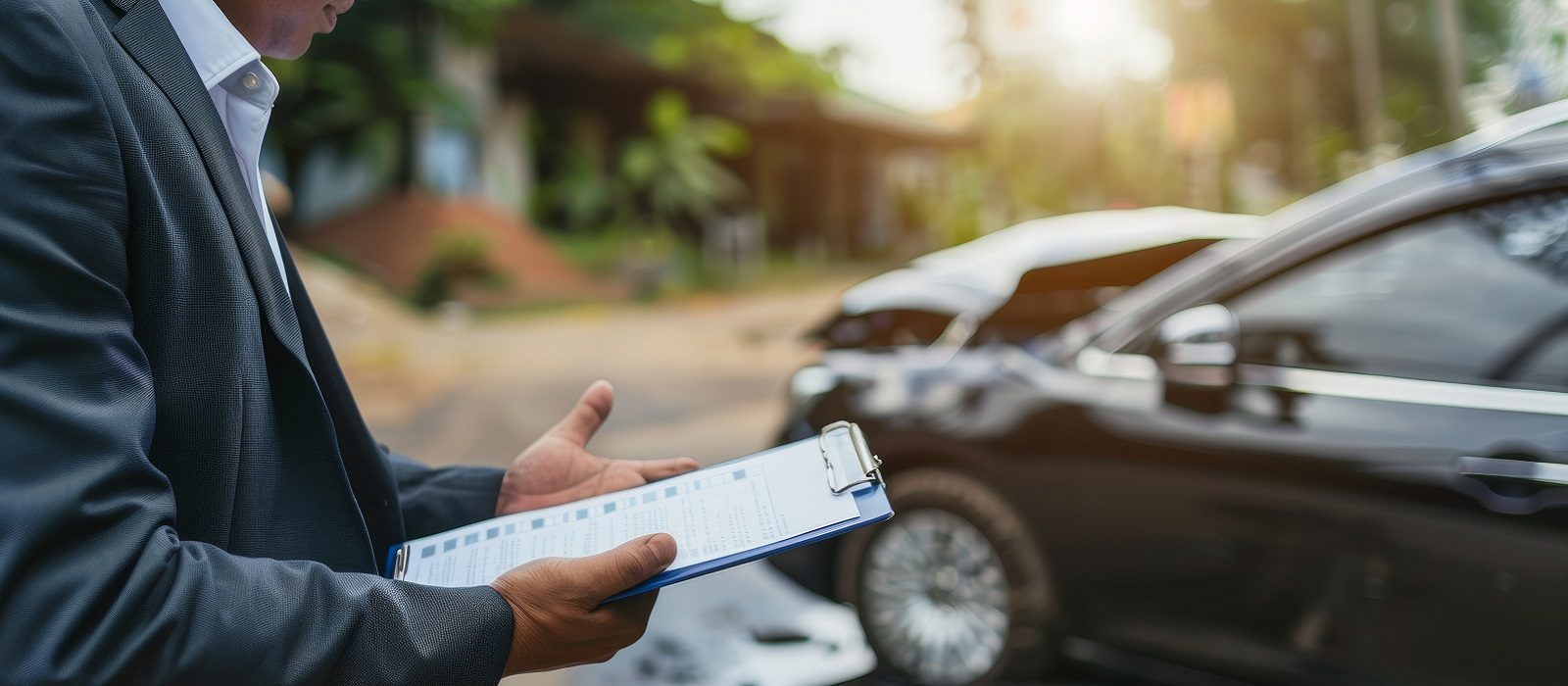 szkolenie rzeczoznawców ubezpieczeniowych zespół rzeczoznawców szkoleniowych podczas inspekcji symulowanej szkody auta